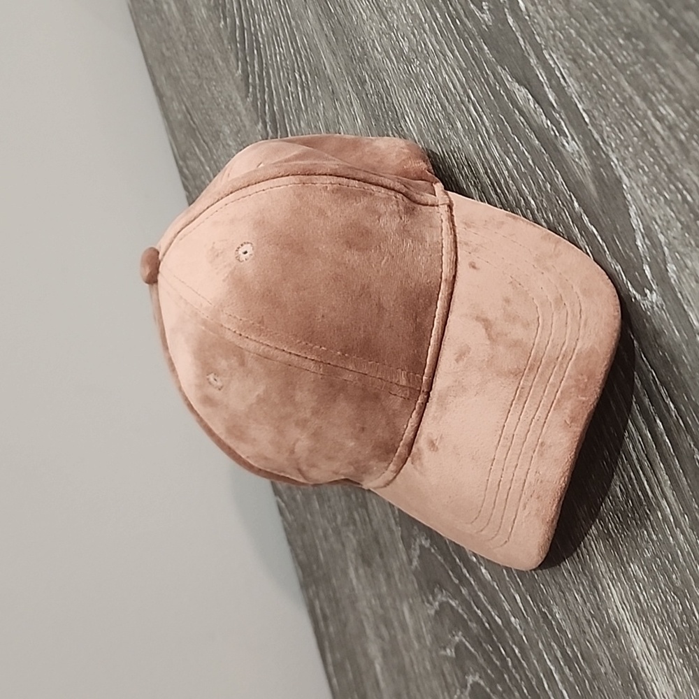 Vintage Pink Faux Suede Velvet 6 Panel Ball Cap